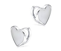 Lovely Heart Silver Hoop Earring HO-2607